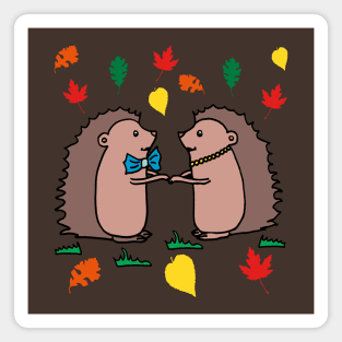 Hedgehogs holding hands Magnet